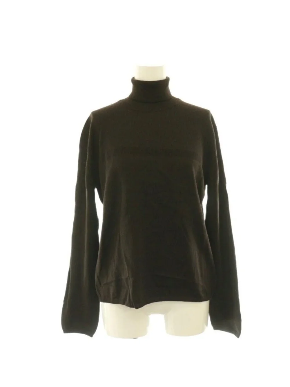 Gucci Knit Top Long Sleeve Turtleneck Silk Blend Brown Sweater